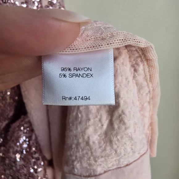 Norma Kamali Pink Sequin Midi Skirt - Rose Gold High Waisted Flare - Picture 5 of 8